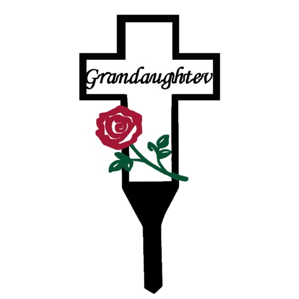 💖Cemetery Memorial Cross Stake for family member