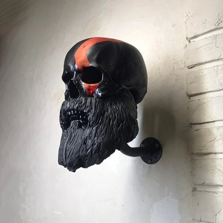 🎄Motorcycle Skull Helmet Holder with Beard(🎁Christmas gift for riders)