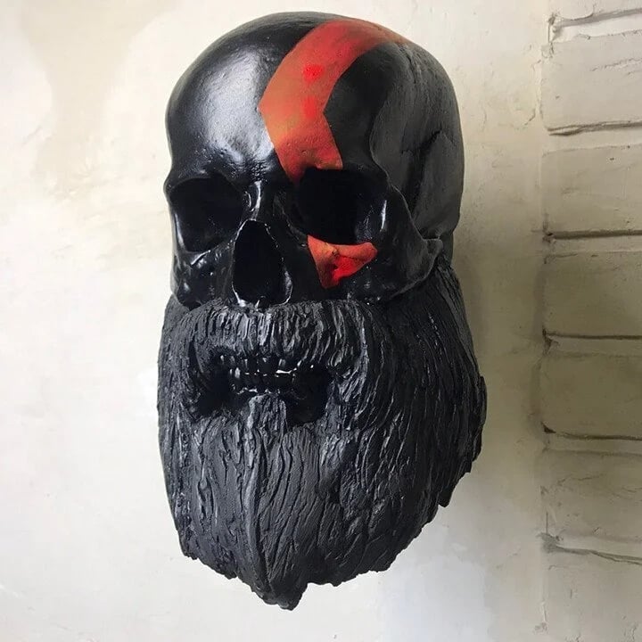 🎄Motorcycle Skull Helmet Holder with Beard(🎁Christmas gift for riders)
