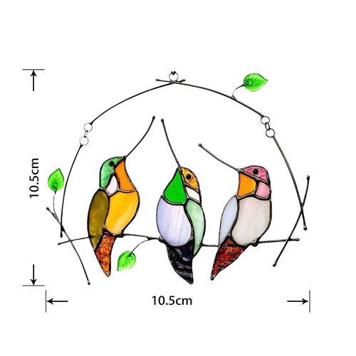 🎄Birds Stained Window Panel Hangings🎁