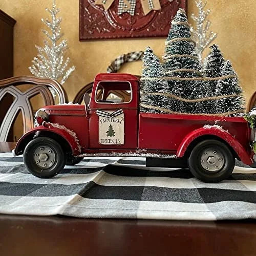 🎄Red Farm Truck Christmas Decors