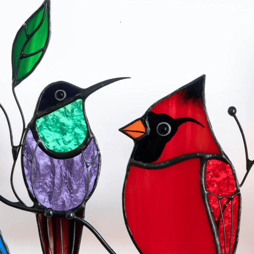 🎄Birds Stained Window Panel Hangings🎁