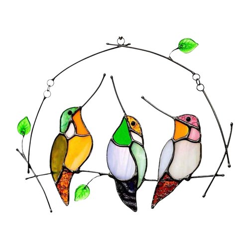 🎄Birds Stained Window Panel Hangings🎁