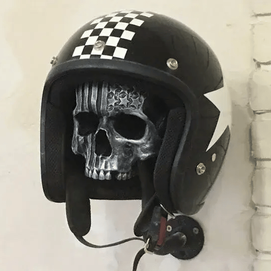 🎄Motorcycle Skull Helmet Holder with Beard(🎁Christmas gift for riders)