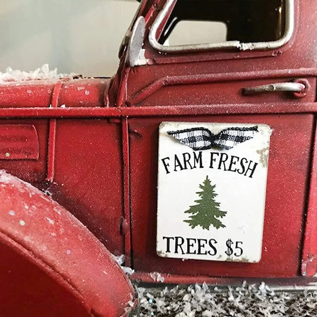 🎄Red Farm Truck Christmas Decors