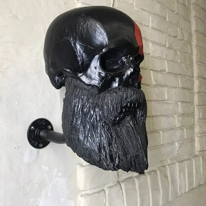 🎄Motorcycle Skull Helmet Holder with Beard(🎁Christmas gift for riders)