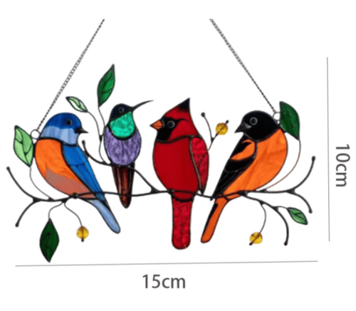 🎄Birds Stained Window Panel Hangings🎁