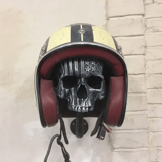 🎄Motorcycle Skull Helmet Holder with Beard(🎁Christmas gift for riders)