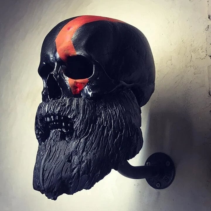 🎄Motorcycle Skull Helmet Holder with Beard(🎁Christmas gift for riders)