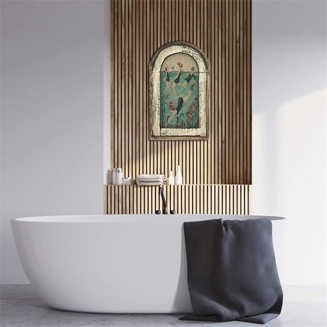 Swimming Wall Art Bathroom Decor