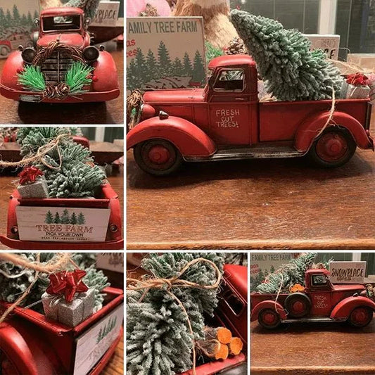 🎄Red Farm Truck Christmas Decors